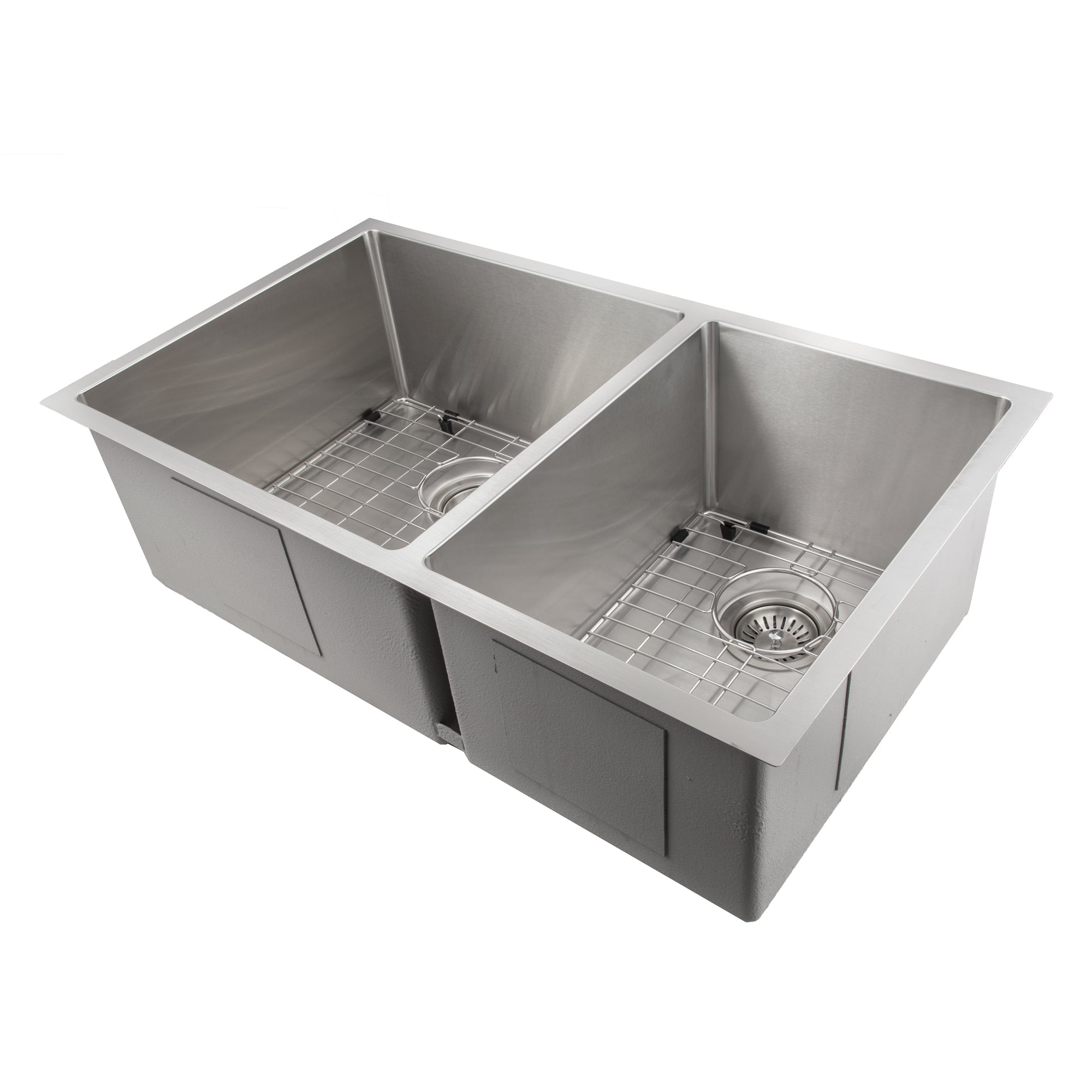 ZLINE 33 in. Chamonix Undermount Double Bowl Kitchen Sink with Bottom Grid (SR60D-33)-Kitchen Sinks-SR60D-33 ZLINE Kitchen and Bath