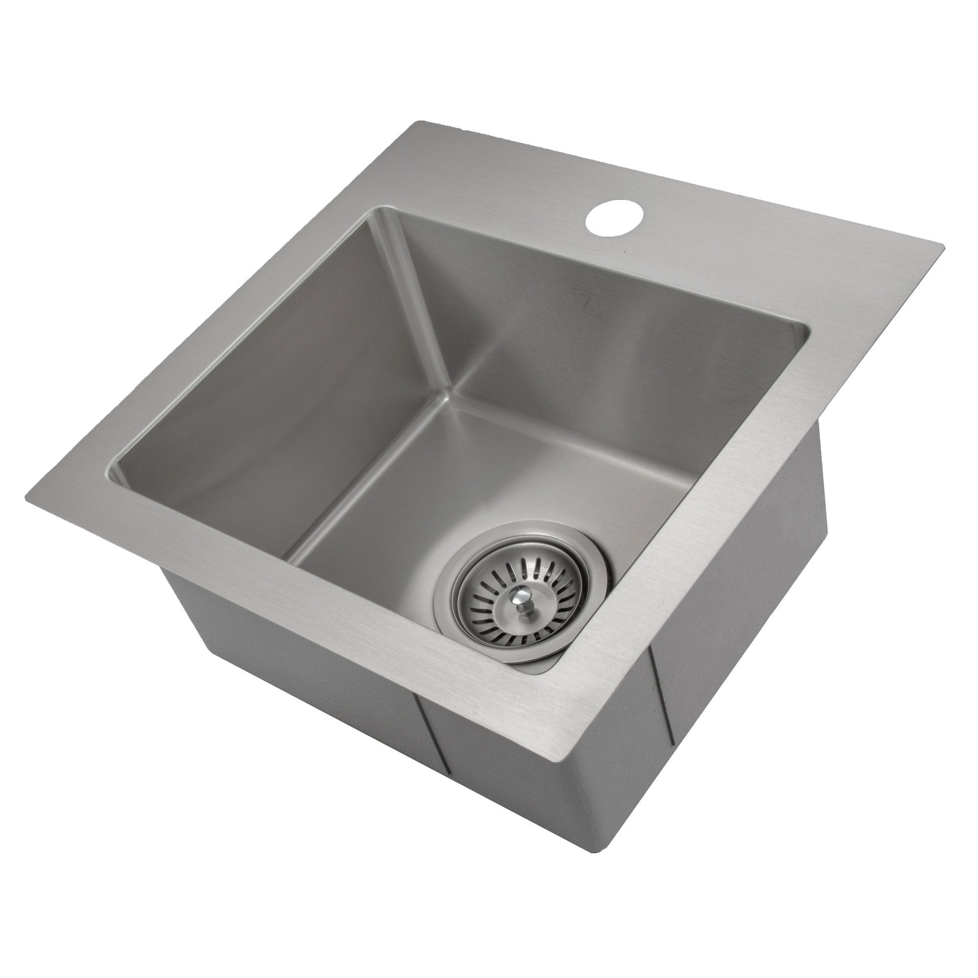 ZLINE 15-inch topmount sink side view high angle